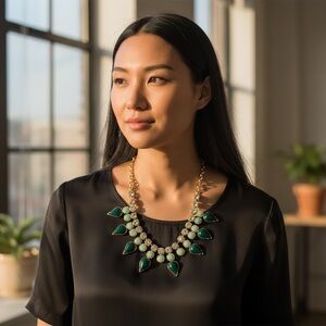 Banana Republic Factory Green Statement Necklace